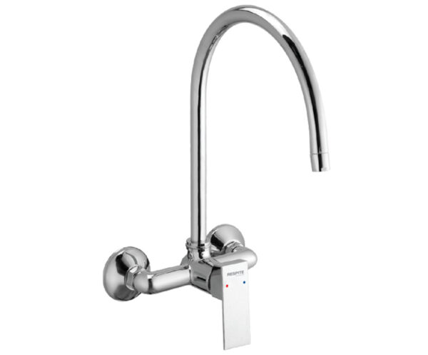 Sink Mixer with Extra Long Swivel Spout (Wall Mounted Model) with Connecting Legs & Wall Flanges