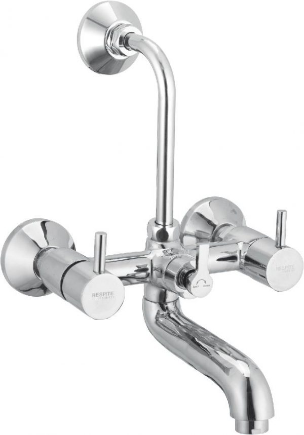 Wall Mixer with Provision for OverHead Shower with Bend Pipe, Connecting Legs & Wall Flange