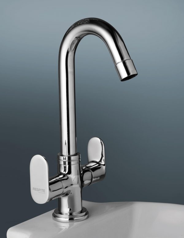 Centre Hole Basin Mixer with Swivel Spout without pop-up waste