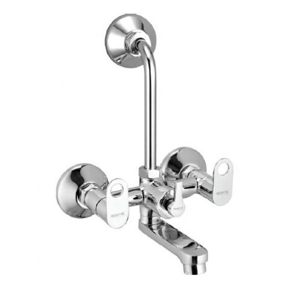 Wall Mixer with Provision for OverHead Shower with Bend Pipe, Connecting Legs & Wall Flange