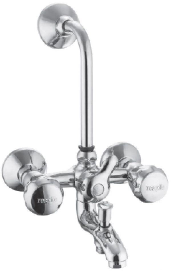 Wall Mixer 3-in-1 System with Provision for Bath Hand Shower & Overhead Shower Complete with Bend Pipe, Connecting Legs & Wall Flanges