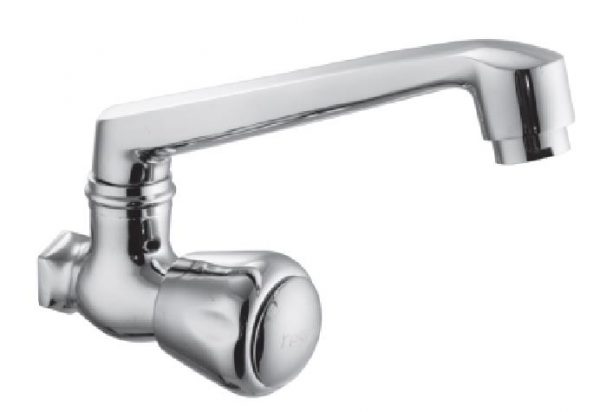 Sink Cock Swivel Spout with Wall Flange