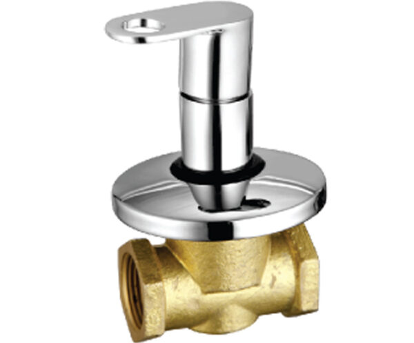 Flush Cock (Concealed) Half Turn 25mm with Wall Flange